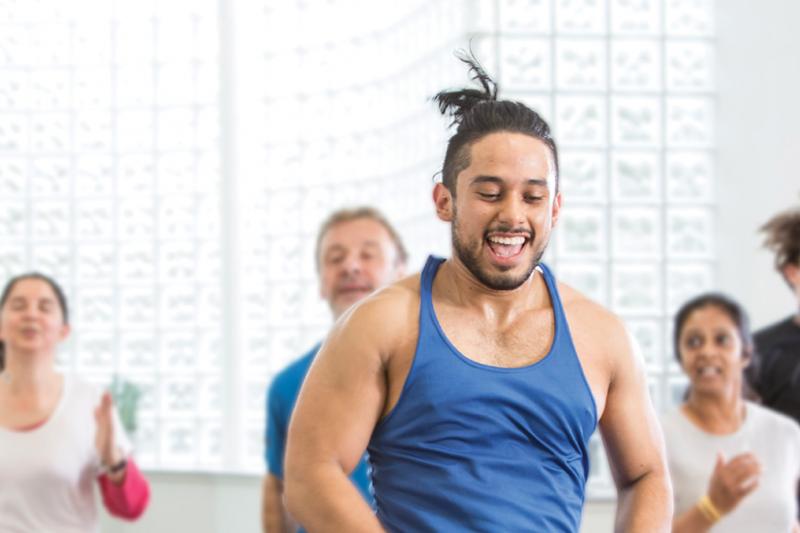 Group of members exercising